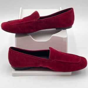 Born Suede Loafers 8.5 ruby red Leather Flats Comfort Handcrafted Quality